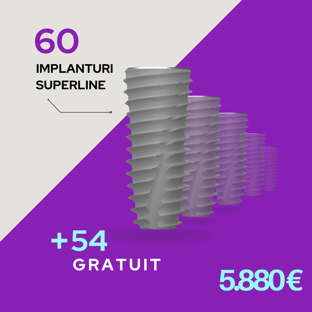 Pachet 60 de implanturi Dentium SuperLine