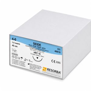Cutie Cu 24 Fire De Sutură Neresorbabile Negre SILK RESORBA® 40, 45 Cm, Ac HRT18, 40616NCUT