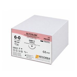 Cutie Cu 24 Fire De Sutură Resorbabile Nevopsite GLYCOLON® 60, 45 Cm, Ac DSM11, PB41502CUT