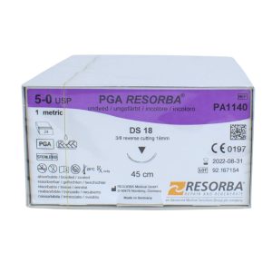 Cutie Cu 24 Fire De Sutură Resorbabile Nevopsite PGA RESORBA® 50, 45 Cm, Ac DS18, PA1140CUT