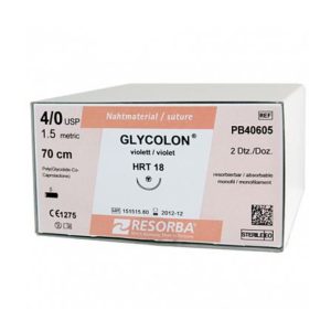 Cutie Cu 24 Fire De Sutură Resorbabile Violet GLYCOLON® 40, 70 Cm, Ac HRT18, PB40605CUT