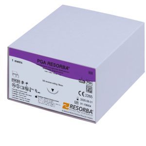 Cutie Cu 24 Fire De Sutură Resorbabile Violet PGA RESORBA® 40, 45 Cm, Ac DS18, PA11418CUT