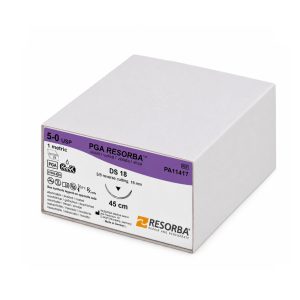 Cutie Cu 24 Fire De Sutură Resorbabile Violet PGA RESORBA® 50, 45 Cm, Ac DS18, PA11417CUT