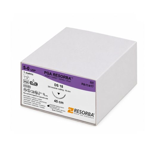 Cutie Cu 24 Fire De Sutură Resorbabile Violet PGA RESORBA® 50, 45 Cm, Ac DS18, PA11417CUT Cutie Cu 24 Fire De Sutură Resorbabile Violet PGA RESORBA® 50, 45 Cm, Ac DS18, PA11417CUT
