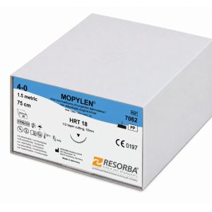 Cutie Cu 36 Fire De Sutură Neresorbabile Albastre MOPYLEN® 40, 75 Cm, Ac HRT18, 7062CUT