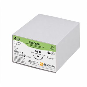 Cutie Cu 36 Fire De Sutură Neresorbabile Albastre RESOLON® 40, 45 Cm, Ac DS16, 88142CUT