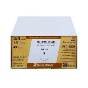 Cutie Cu 36 Fire De Sutură Neresorbabile Verzi SUPOLENE® 40, 45 Cm, Ac DS18, 9145CUT