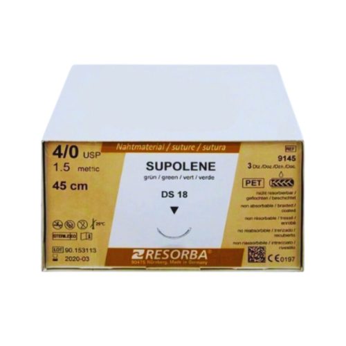 Cutie Cu 36 Fire De Sutură Neresorbabile Verzi SUPOLENE® 40, 45 Cm, Ac DS18, 9145CUT