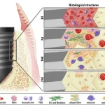 Graphic Representation Of Microscopic And Molecular Events Along Oral Osseointegration