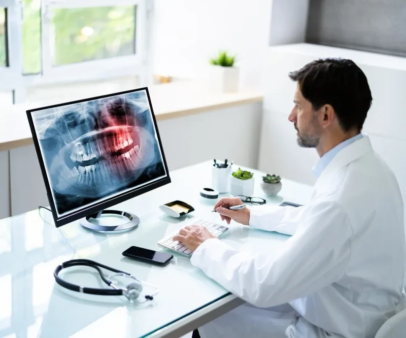 medic stomatolog utilizeaza echipament software