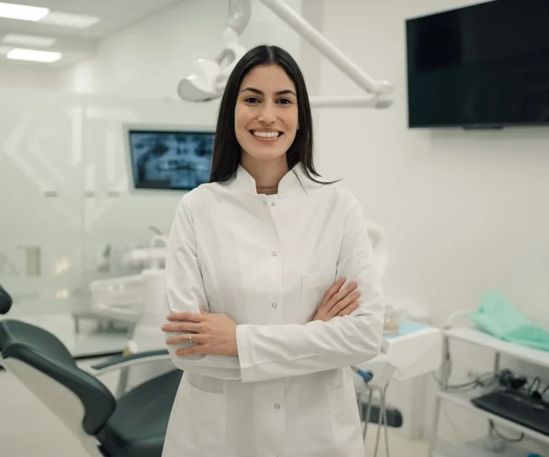 medic stomatolog tanar in cabinet dentar