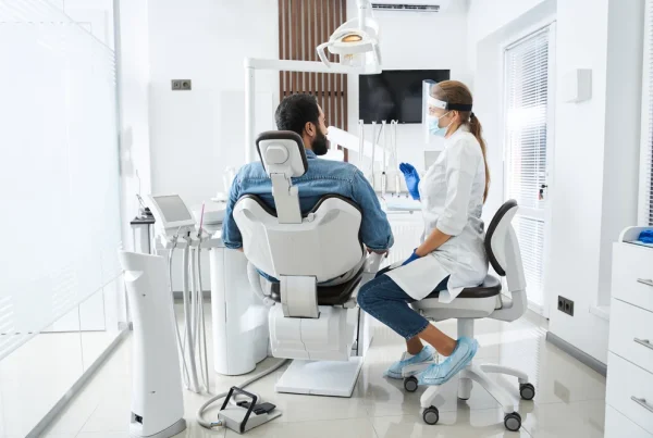 Pacient In Cabinet Cu Tehnologie Dentara Moderna
